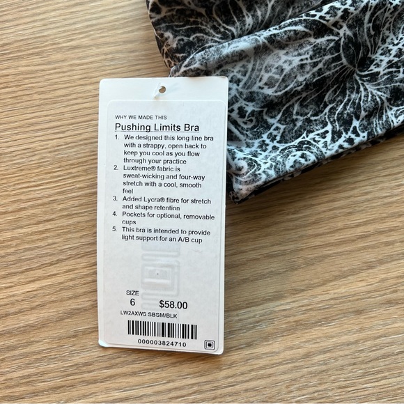 NWT Lululemon Pushing Limits Bra 6 - Picture 3 of 3